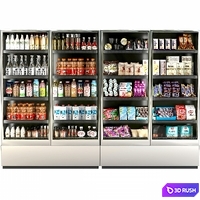 Refrigerator in a supermarket with groceries, food and drinks 3