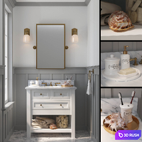 POTTERY BARN - CLASSIC SINGLE SINK VANITY 3D Model Corona