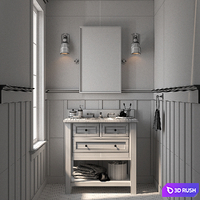 POTTERY BARN - CLASSIC SINGLE SINK VANITY 3D Model Corona