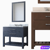 HUTTON 2-DRAWER SINGLE WASHSTAND 3D Model Vray, Corona