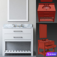 HUTTON 2-DRAWER SINGLE WASHSTAND 3D Model Vray, Corona