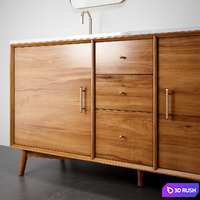 Mid Century Double Bath Console - Acorn 3D Model Corona