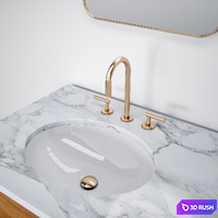 Mid Century Double Bath Console - Acorn 3D Model Corona