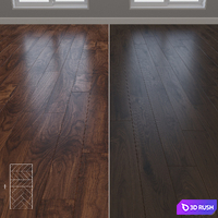 Parquet Oak 2 types layout herringbone, chevron and linear setduo36