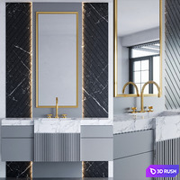 Bathroom furniture 10 3D Model Vray, Corona