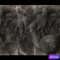 Stone Cliff Wall # 12 3D Model Corona