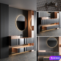 Bath Set 1 3D Model Vray, Corona
