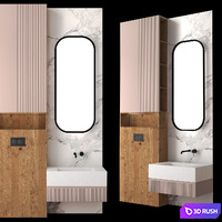 Bathroom set 17 3D Model Corona