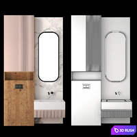 Bathroom set 17 3D Model Corona