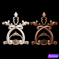 Decor wood 6699884422 3D Model Vray, Corona