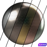 Metal panel Materials 3- perforated Metal panel, Pbr 4k Seamless 3D Model Vray, Corona