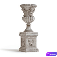 Vase On Plinth 002 3D Model Vray, Corona