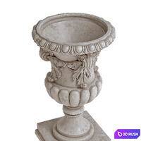 Vase On Plinth 002 3D Model Vray, Corona