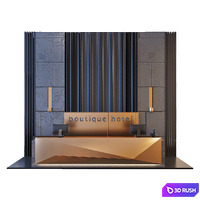 Reception - Reception desk furniture hotel office 3D Model Corona