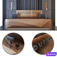 Reception - Reception desk furniture hotel office 3D Model Corona