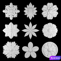 Ornament Element Pack 12 3D Model Vray, Corona