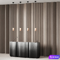 380 office furniture 18 reception desk 13 gradient desk with wood wave wall