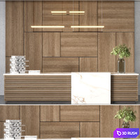 Reception Desk No12 3D Model Vray, Corona