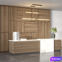 Reception Desk No12 3D Model Vray, Corona