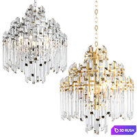 ADELE Four Tier Waterfall Chandelier 3D Model Vray
