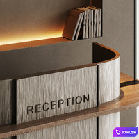 Small minimalistic reception desk in metal 2 3D Model Vray, Corona