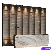 Beige marble hotel reception 3D Model Vray, Corona
