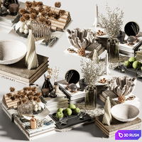 Decorative set 75 3D Model Vray, Corona
