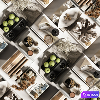 Decorative set 75 3D Model Vray, Corona