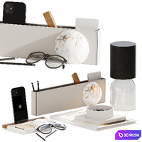 Decorative set on the desktop 3D Model Vray, Corona