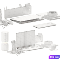 Decorative set on the desktop 3D Model Vray, Corona