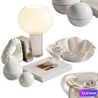 Decorative set White 3D Model Vray, Corona
