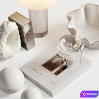Decorative set White 3D Model Vray, Corona
