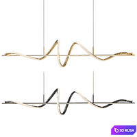 Modern Dining Table Strip 3D Model Vray, Corona