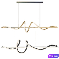 Modern Dining Table Strip 3D Model Vray, Corona