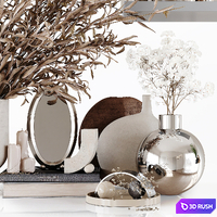 Decorative Set 199 3D Model Vray, Corona