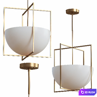 Royce 2 Light 18 inch Antique Brass Pendant Ceiling Light 3D Model Vray