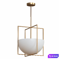 Royce 2 Light 18 inch Antique Brass Pendant Ceiling Light 3D Model Vray