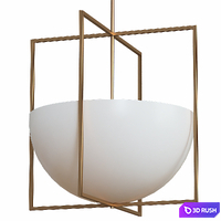 Royce 2 Light 18 inch Antique Brass Pendant Ceiling Light 3D Model Vray