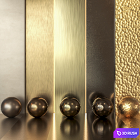 5 in 1 4k Brass Metal Pack Textures &amp; Materials - Seamless - Vol 1 3D Model Vray, Corona