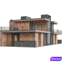 Modern Brick Villa VOL03 3D Model Vray, Corona
