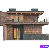 Modern Brick Villa VOL03 3D Model Vray, Corona