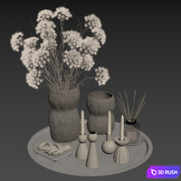 Decorative set 3 3D Model Corona
