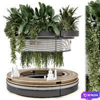 Coffee Reception Desk With Plants - Restaurant Set 1815 3D Model Corona