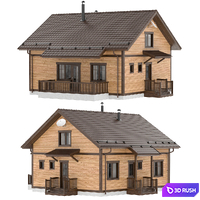Country wooden house 3D Model Vray, Corona