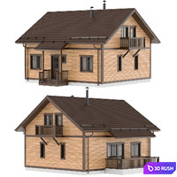 Country wooden house 3D Model Vray, Corona