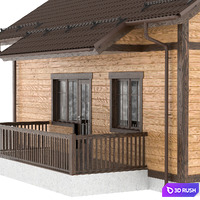 Country wooden house 3D Model Vray, Corona