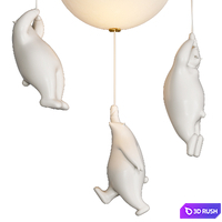 WASTY TRIO Chandelier by Lampatron 3D Model Vray, Corona