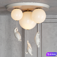 WASTY TRIO Chandelier by Lampatron 3D Model Vray, Corona