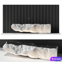 Reception desk natural rock 4 3D Model Vray, Corona