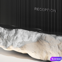 Reception desk natural rock 4 3D Model Vray, Corona